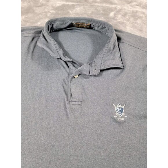 Peter Millar Polo Shirt Mens Large‎ Summer Comfort Golf Short Sleeve Steel Blue - Picture 1 of 7